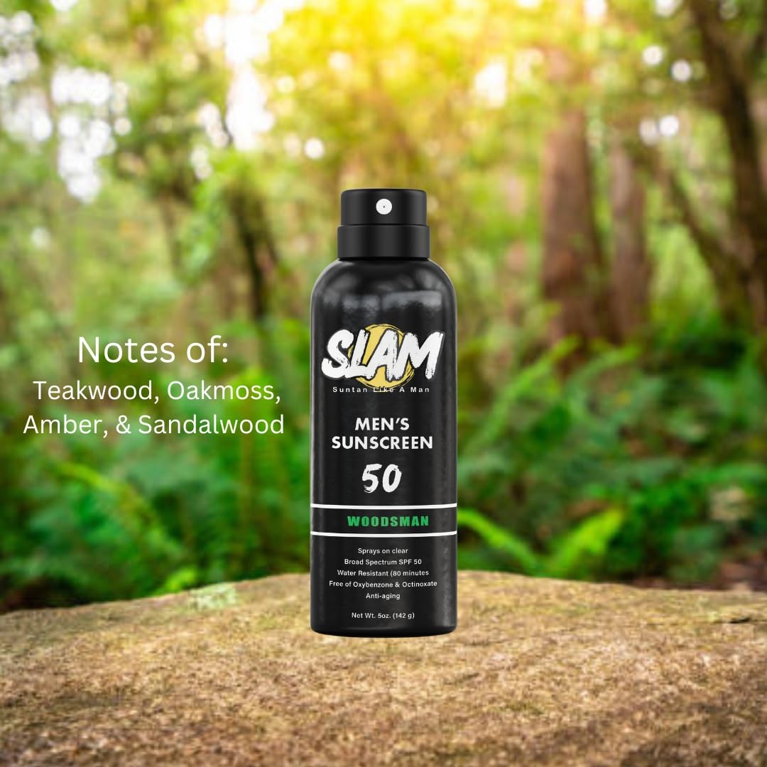 SLAM WoodsMan & BeachMan Bundle - Men's Scented Sunscreen, Men's sunblock, Men's Sunscreen Spray, Water Resistant, Paraben Free, Broad Spectrum UVA/UVB Sunscreen SPF 30, Sun Protection Factor 30 - Image 3
