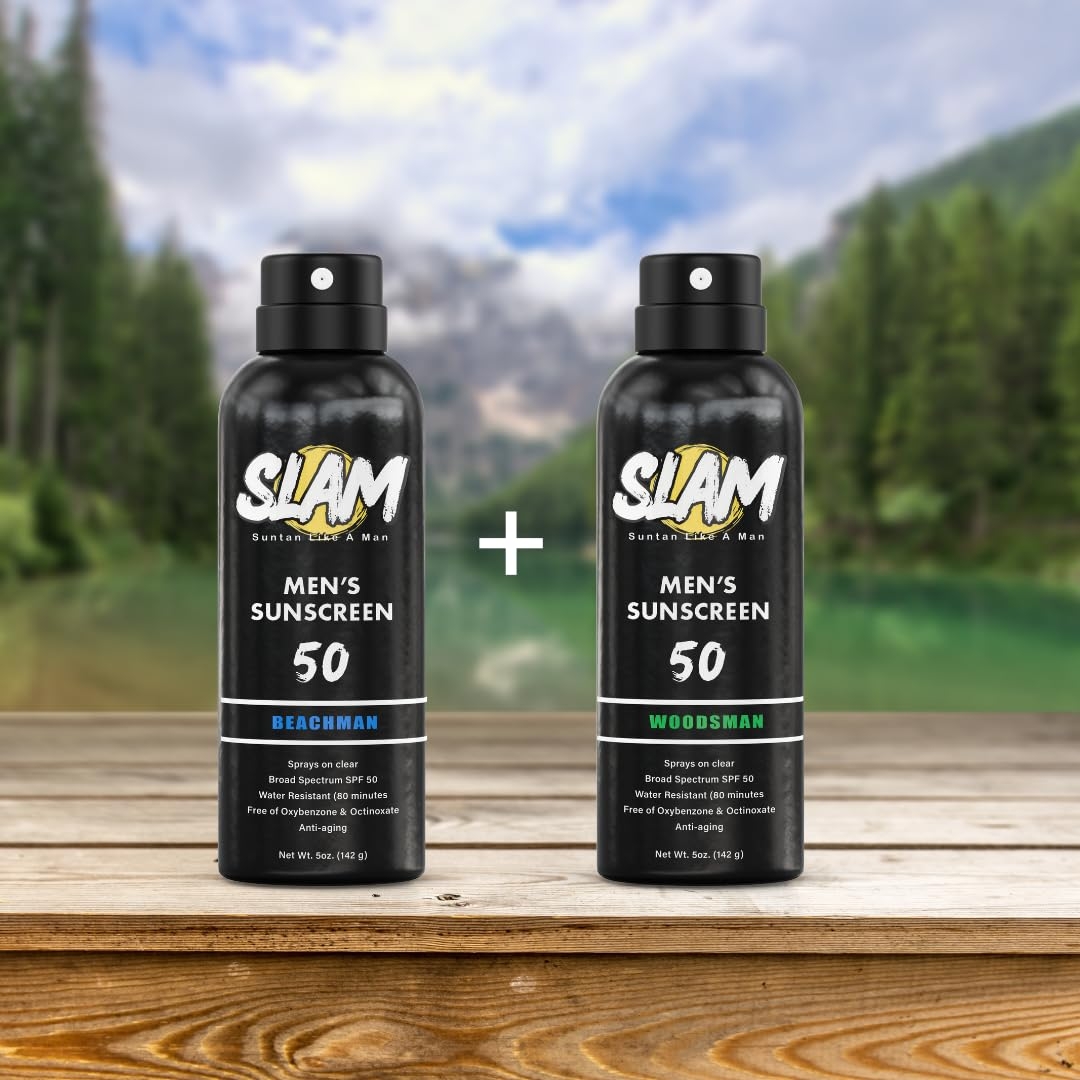 SLAM WoodsMan & BeachMan Bundle - Men's Scented Sunscreen, Men's sunblock, Men's Sunscreen Spray, Water Resistant, Paraben Free, Broad Spectrum UVA/UVB Sunscreen SPF 30, Sun Protection Factor 30 - Image 6