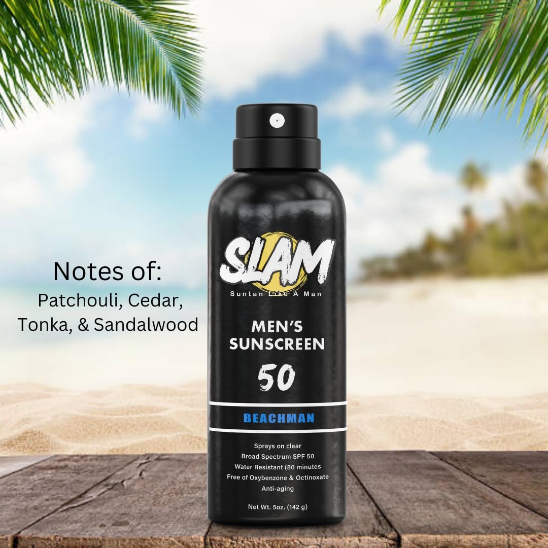 SLAM WoodsMan & BeachMan Bundle - Men's Scented Sunscreen, Men's sunblock, Men's Sunscreen Spray, Water Resistant, Paraben Free, Broad Spectrum UVA/UVB Sunscreen SPF 30, Sun Protection Factor 30 - Image 8