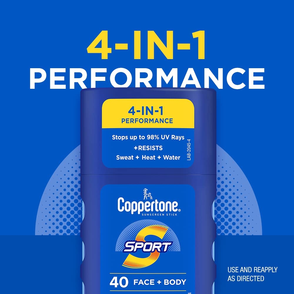Coppertone Sport SPF 50 Sunscreen Stick, 1.5 Oz | Travel Size, Sunscreen for Face and Body - Image 11