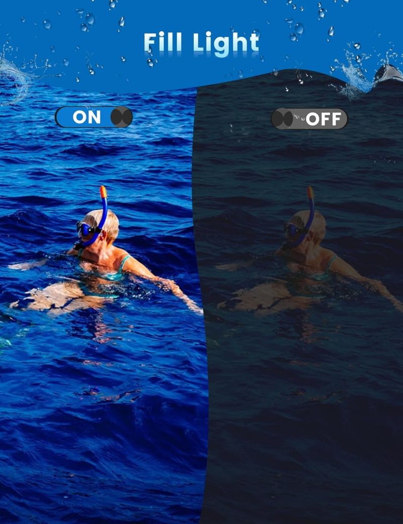 16FT Underwater Camera, 30MP Waterproof Digital Camera with 32G Card and Floating Strap, 18X Zoom Rechargeable Point and Shoot Camera for Snorkeling Swimming - Image 11